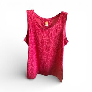 Lucy Activewear Lucytech Zebra Stripes Vibrant Pink Athletic Gym Wear Tank Top